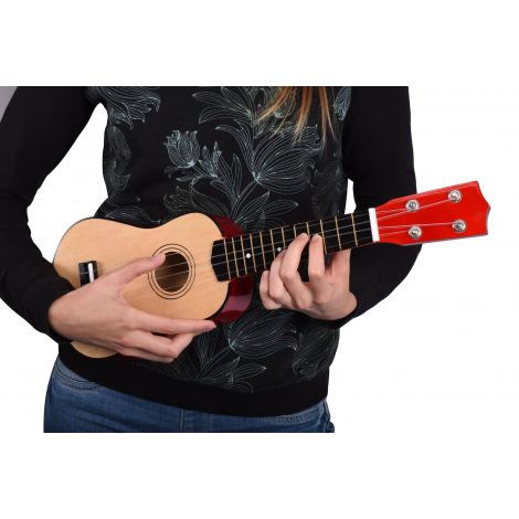 Chitara din lemn cu 4 corzi, pentru copii, 4 ani+, havaiana Ukulele, Goki UC201 - poza 4