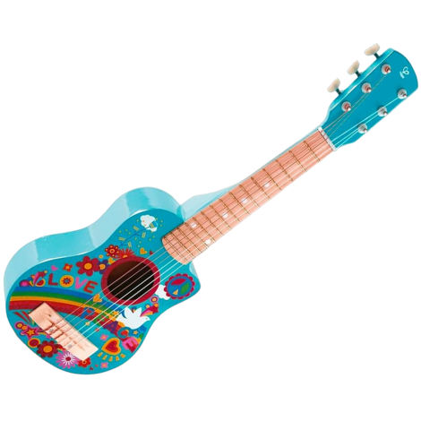 Chitara pentru copii, lemn, 6 corzi, Boho Hape E0600 - poza 1