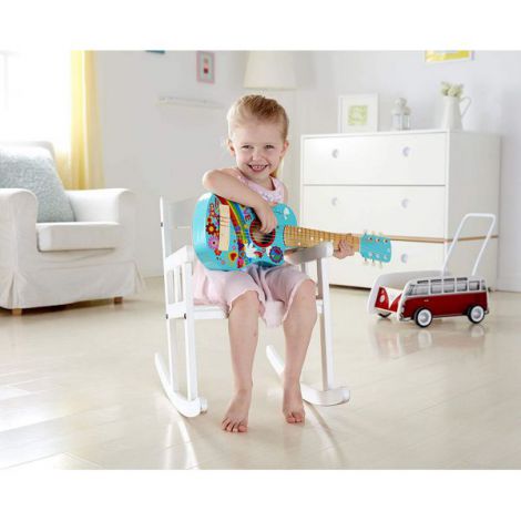 Chitara pentru copii, lemn, 6 corzi, Boho Hape E0600 - poza 3
