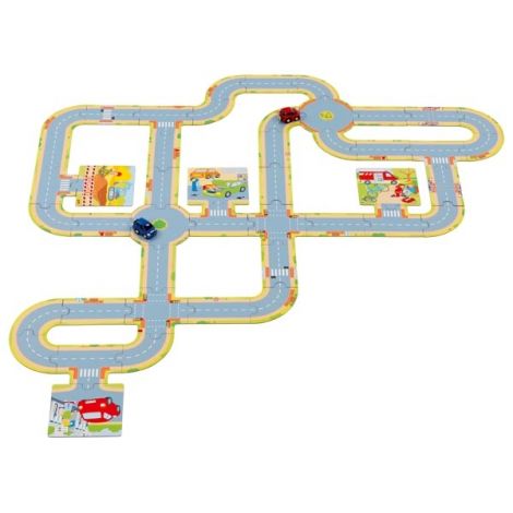 Circuit de podea cu 2 masinute die cast incluse - poza 1