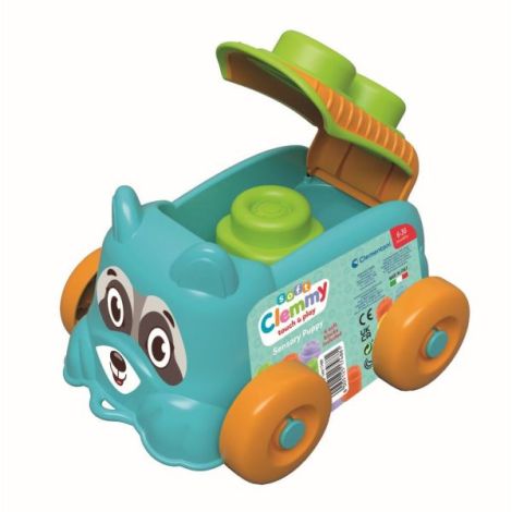 Clementoni - Jucarie educationala Soft Clemmy catel albastru cu cuburi moi - poza 1