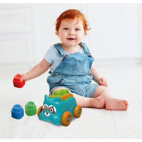 Clementoni - Jucarie educationala Soft Clemmy catel albastru cu cuburi moi - poza 4