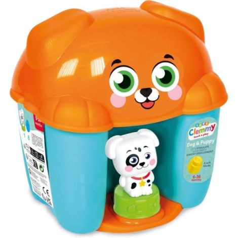 Clementoni - Jucarie educationala Soft Clemmy cos Catelus cu cuburi de constructie moi si lavabile - poza 2