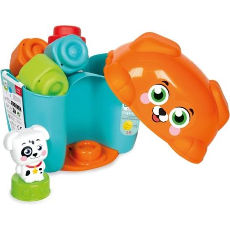 Clementoni - Jucarie educationala Soft Clemmy cos Catelus cu cuburi de constructie moi si lavabile - poza 3