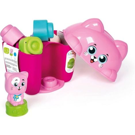 Clementoni - Jucarie educationala Soft Clemmy cos Pisicuta cu cuburi de constructie moi si lavabile - poza 3