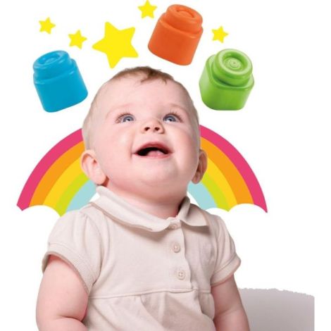 Clementoni - Jucarie educationala Soft Clemmy cos Pisicuta cu cuburi de constructie moi si lavabile - poza 4