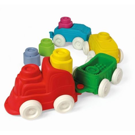 Clementoni - Jucarie educationala Soft Clemmy tren senzorial pentru dezvoltarea senzoriala si motorie a copiilor - poza 3