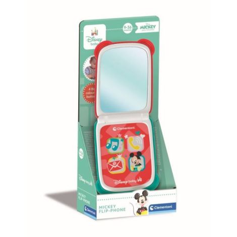 Clementoni - Telefon flip Mickey Mouse care dezvolta abilitatile motorii fine si simtul tactil - poza 1