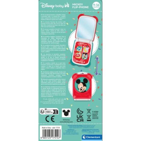 Clementoni - Telefon flip Mickey Mouse care dezvolta abilitatile motorii fine si simtul tactil - poza 5