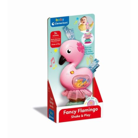 Clementoni - Zornaitoare interactiva flamingo cu melodii ce contribuie la dezvoltarea multisenzoriala - poza 1