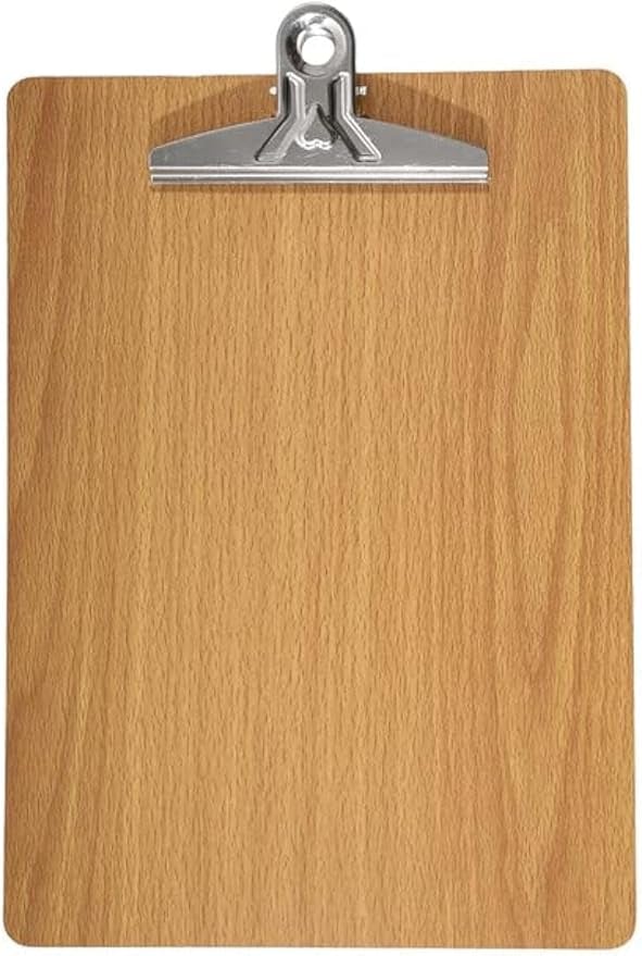 Clipboard lemn cu clips metalic, natur,29.5x19.5 cm