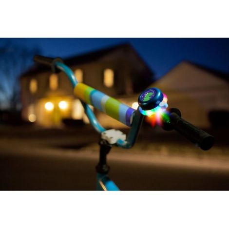 Clopotel cu lumini LED multicolore pentru bicicleta, albastru - poza 3