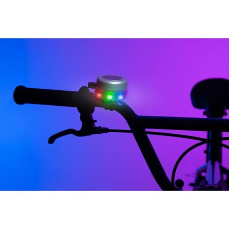 Clopotel cu lumini LED multicolore pentru bicicleta, argintiu - poza 2
