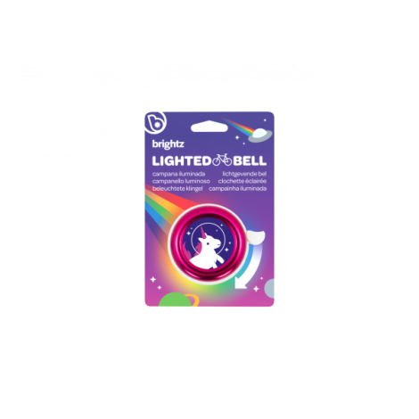 Clopotel cu lumini LED multicolore pentru bicicleta, roz