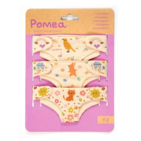 Colectia Pomea Set 3 scutece pentru papusi bebelus, Djeco - poza 1