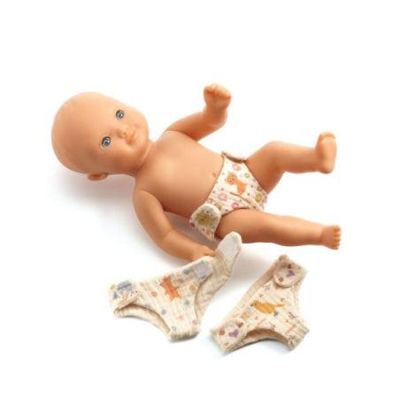 Colectia Pomea Set 3 scutece pentru papusi bebelus, Djeco - poza 3