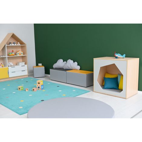 Colt de joaca de interior colectia Quadro, casuta gri, gradinita si scoala - poza 2
