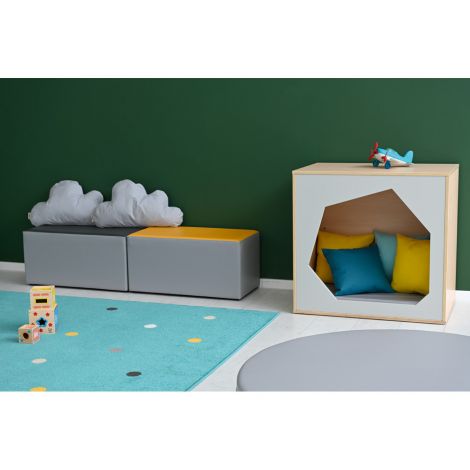 Colt de joaca de interior colectia Quadro, casuta gri, gradinita si scoala - poza 3
