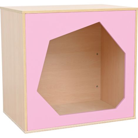 Colt de joaca de interior colectia Quadro, casuta roz, gradinita si scoala
