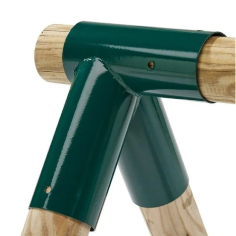 Coltar verde pentru leagane, metalic, dreapta, 100x80, pentru lemn rotund - poza 1