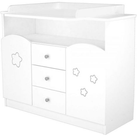 Comoda de infasat Hubners Matei 106 cm alb cu stelute - poza 1