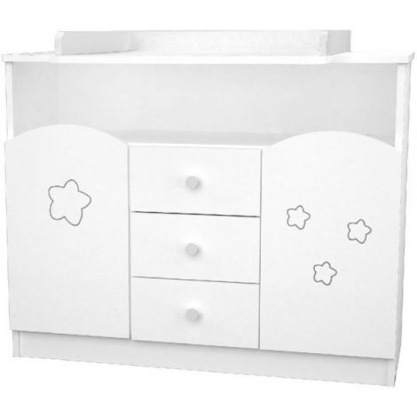 Comoda de infasat Hubners Matei 106 cm alb cu stelute - poza 2