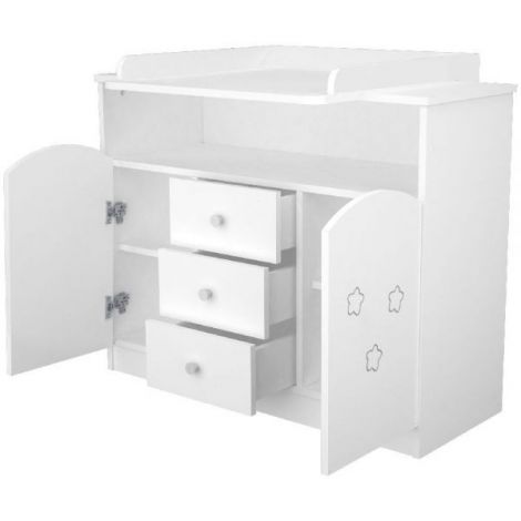 Comoda de infasat Hubners Matei 106 cm alb cu stelute - poza 4