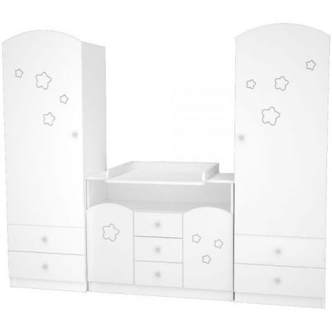 Comoda de infasat Hubners Matei 106 cm alb cu stelute - poza 5