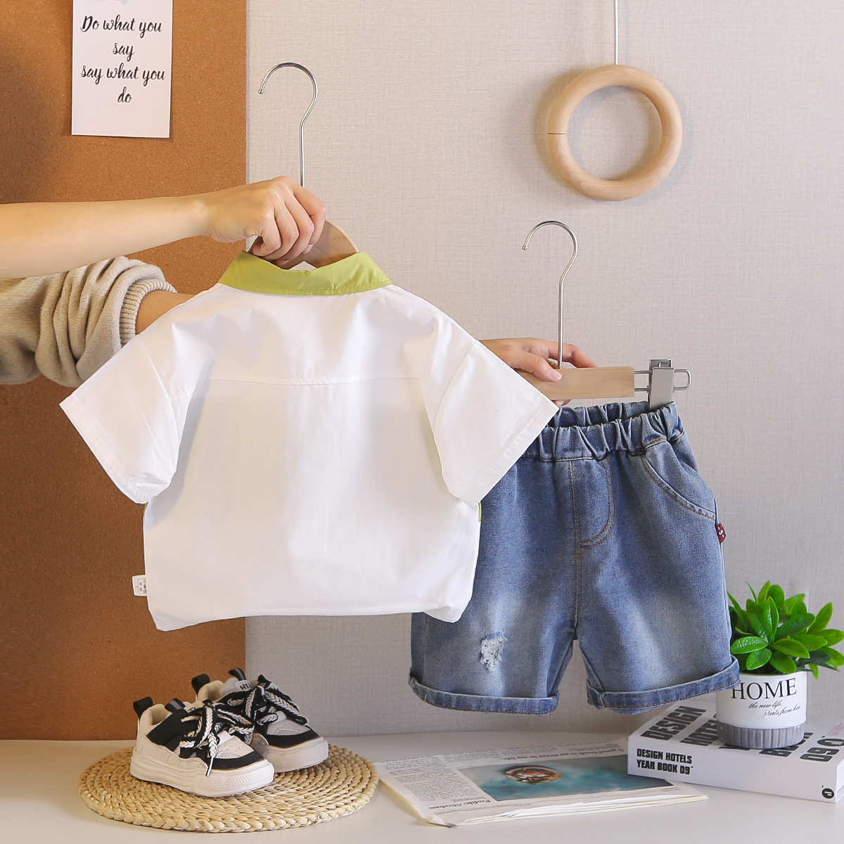 Compleu 2 Piese Băieți Cămașă și Denim Abel - 4-5 ani - poza 3