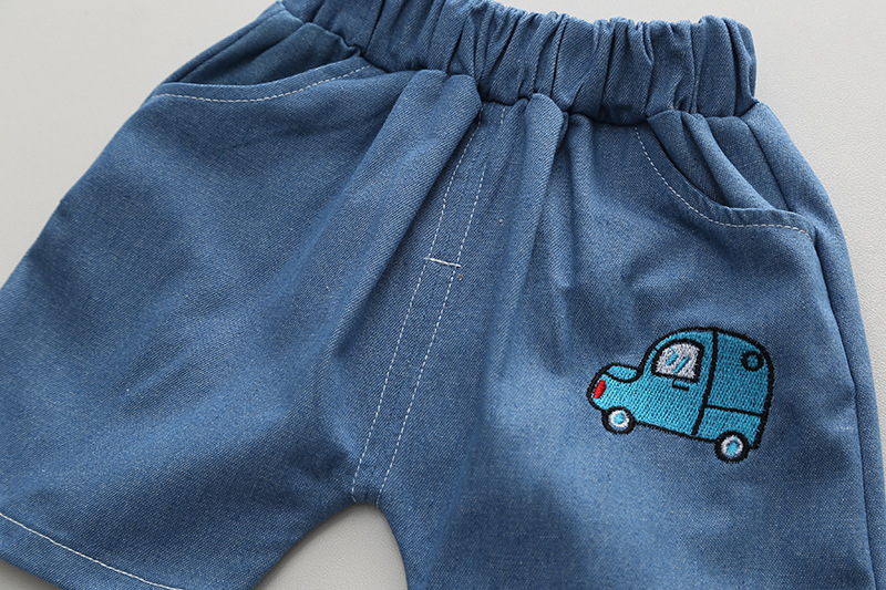 Compleu 2 Piese Baieti Tricou Galben și Pantaloni Scurți Denis - 12-18 luni - poza 4