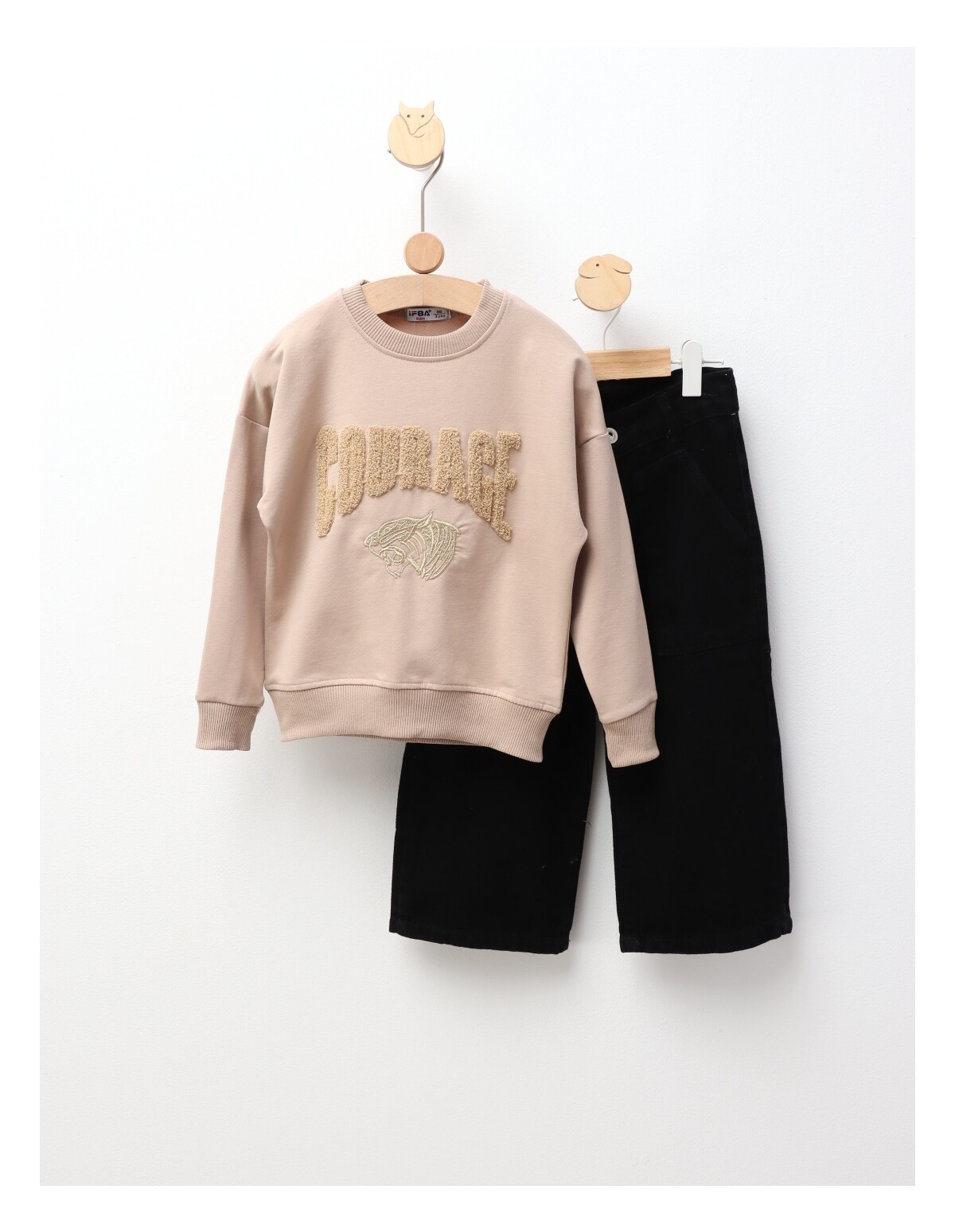 Compleu Bluza+Blug Courage, bej-negru