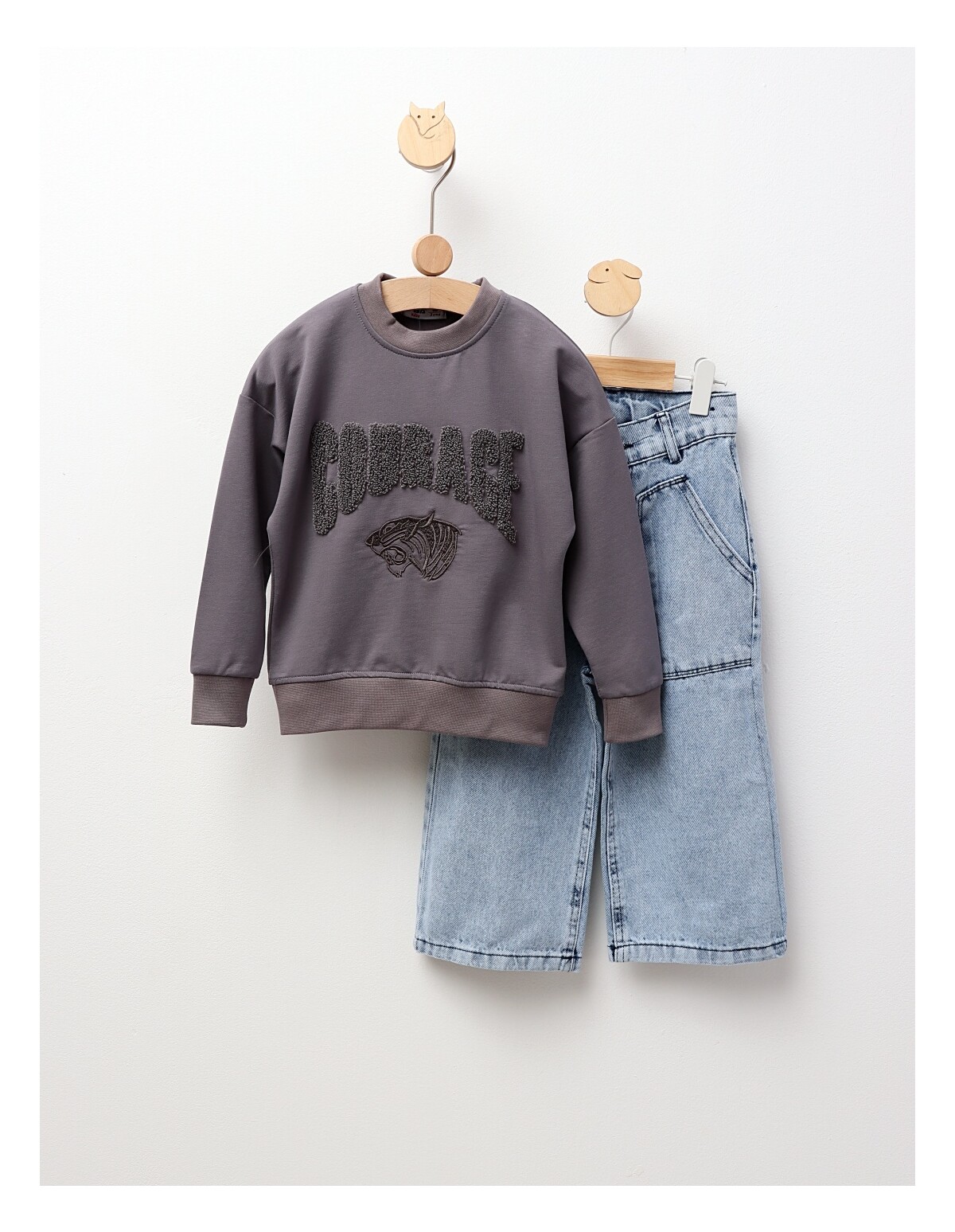 Compleu Bluza+Blug Courage, gri-inchis