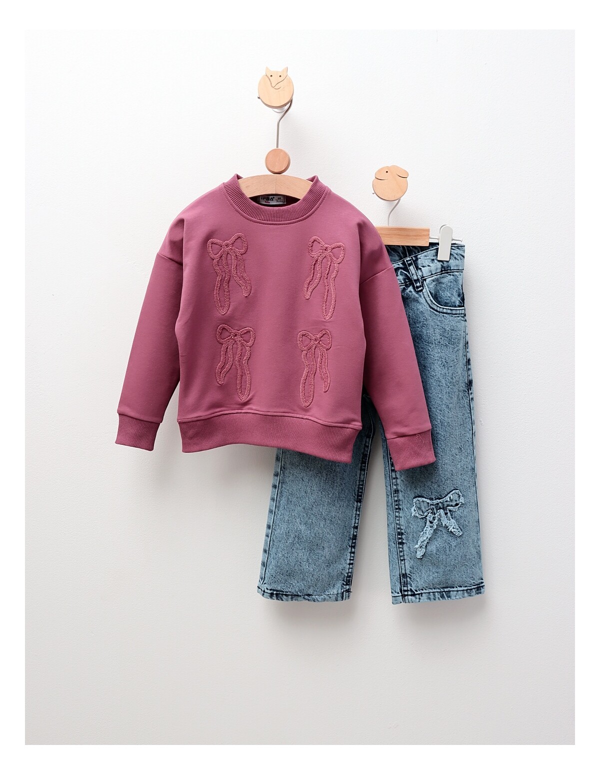 Compleu Bluza+Blug Fundite, roz-prafuit