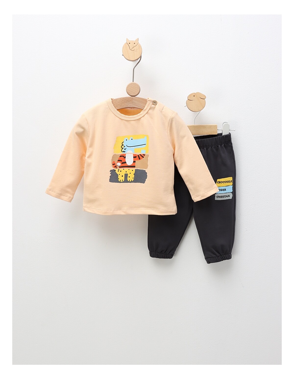 Compleu Crocodile, crem-gri