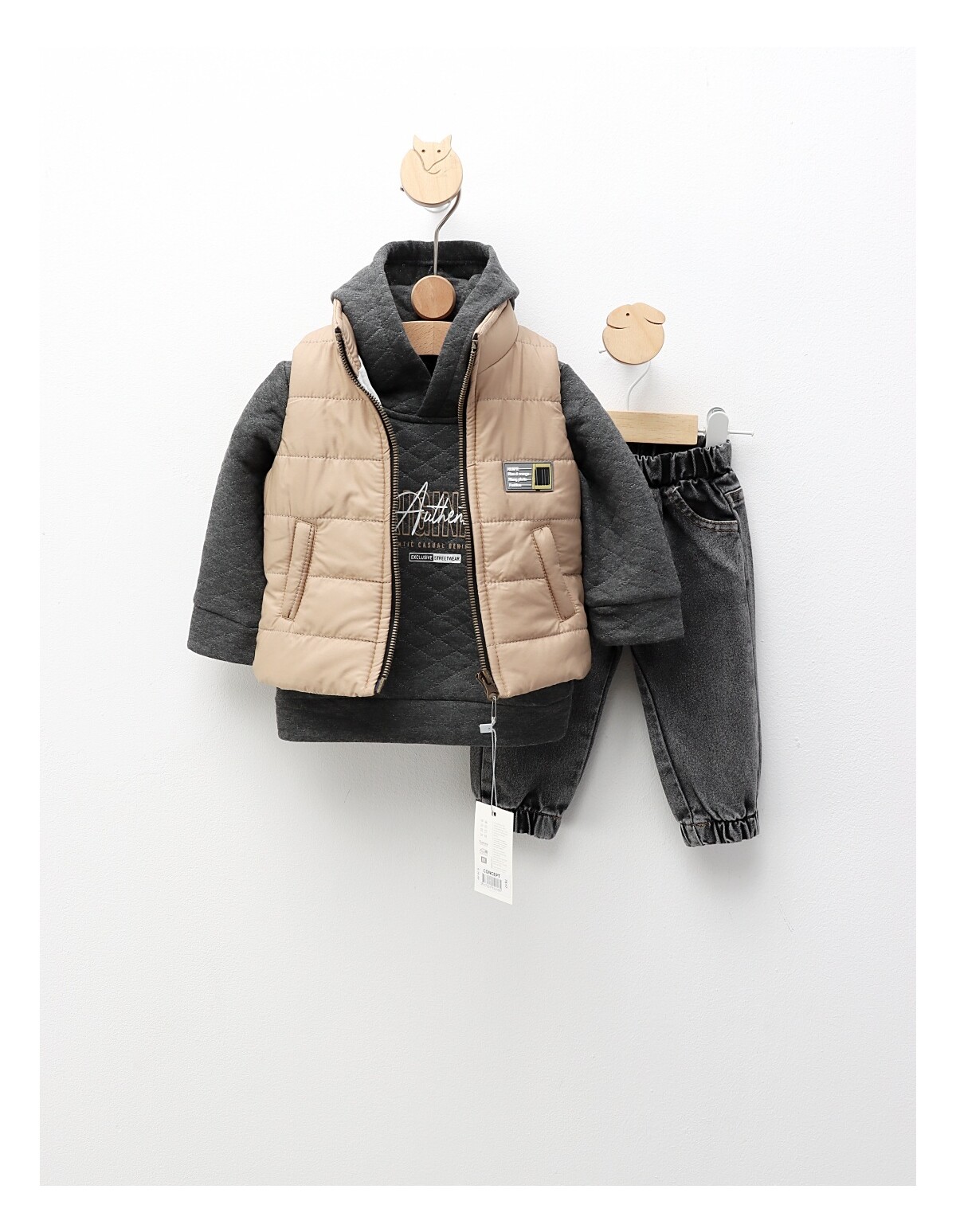 Compleu cu vesta, Originals Authentic, bej