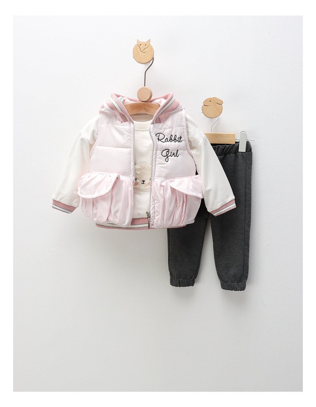 Compleu cu vesta, Rabbit Girl, cu roz
