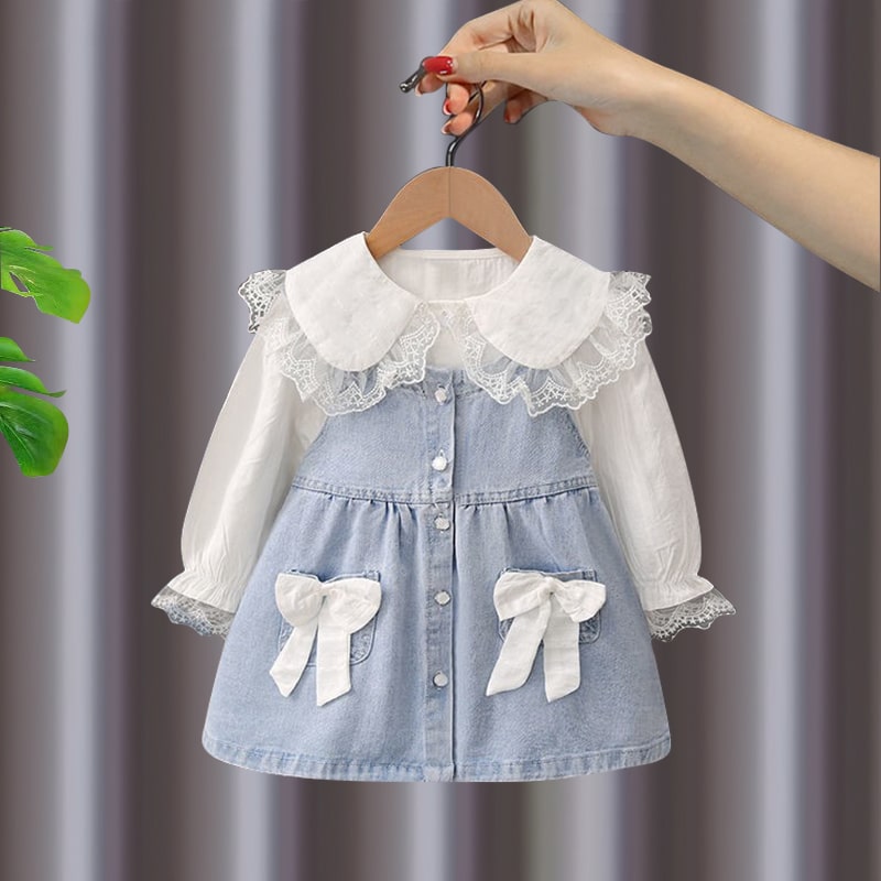 Compleu Denim Albastru Fete Briana - 2-3 ani - poza 1