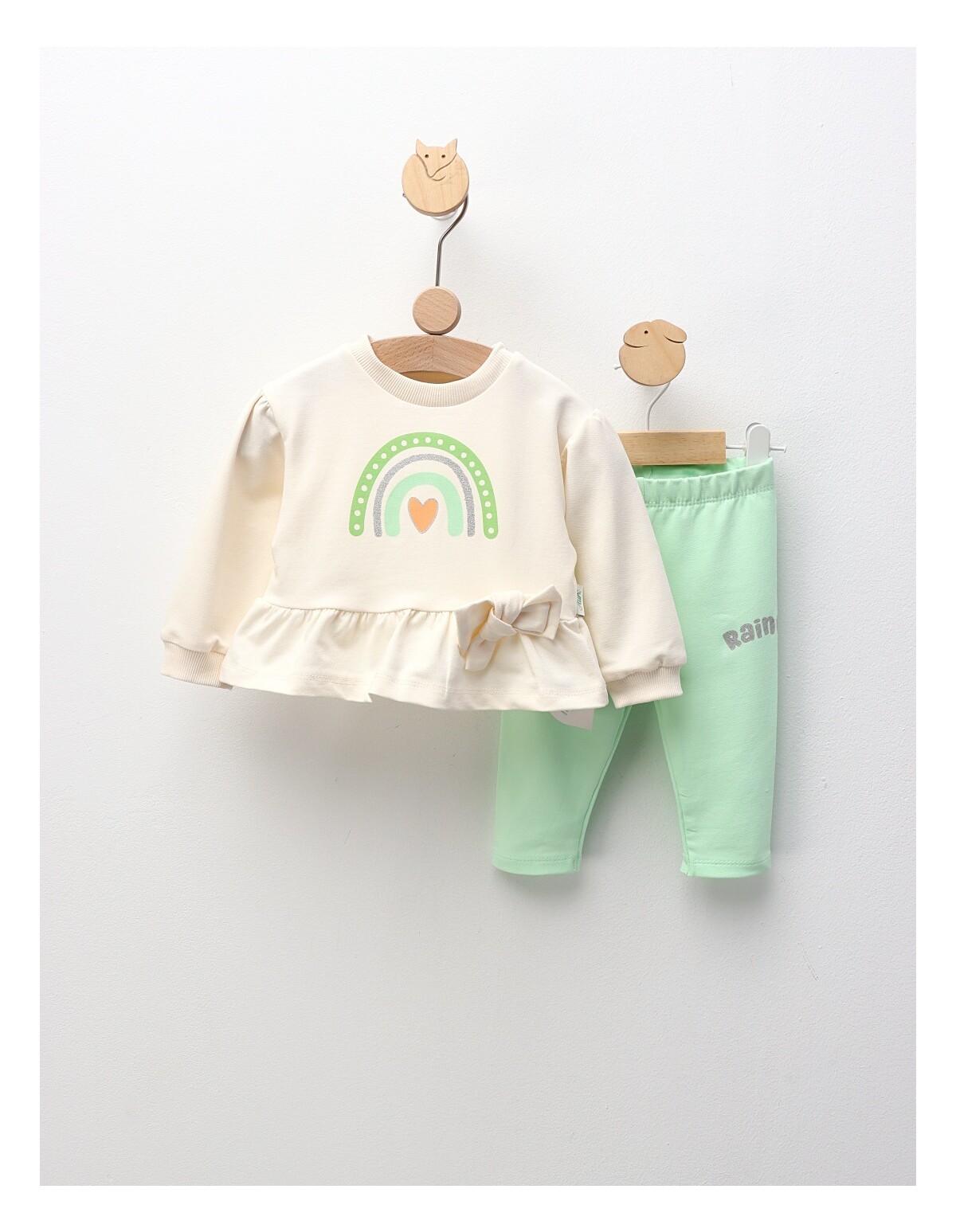 Compleu Heart and RainBow, crem-verde