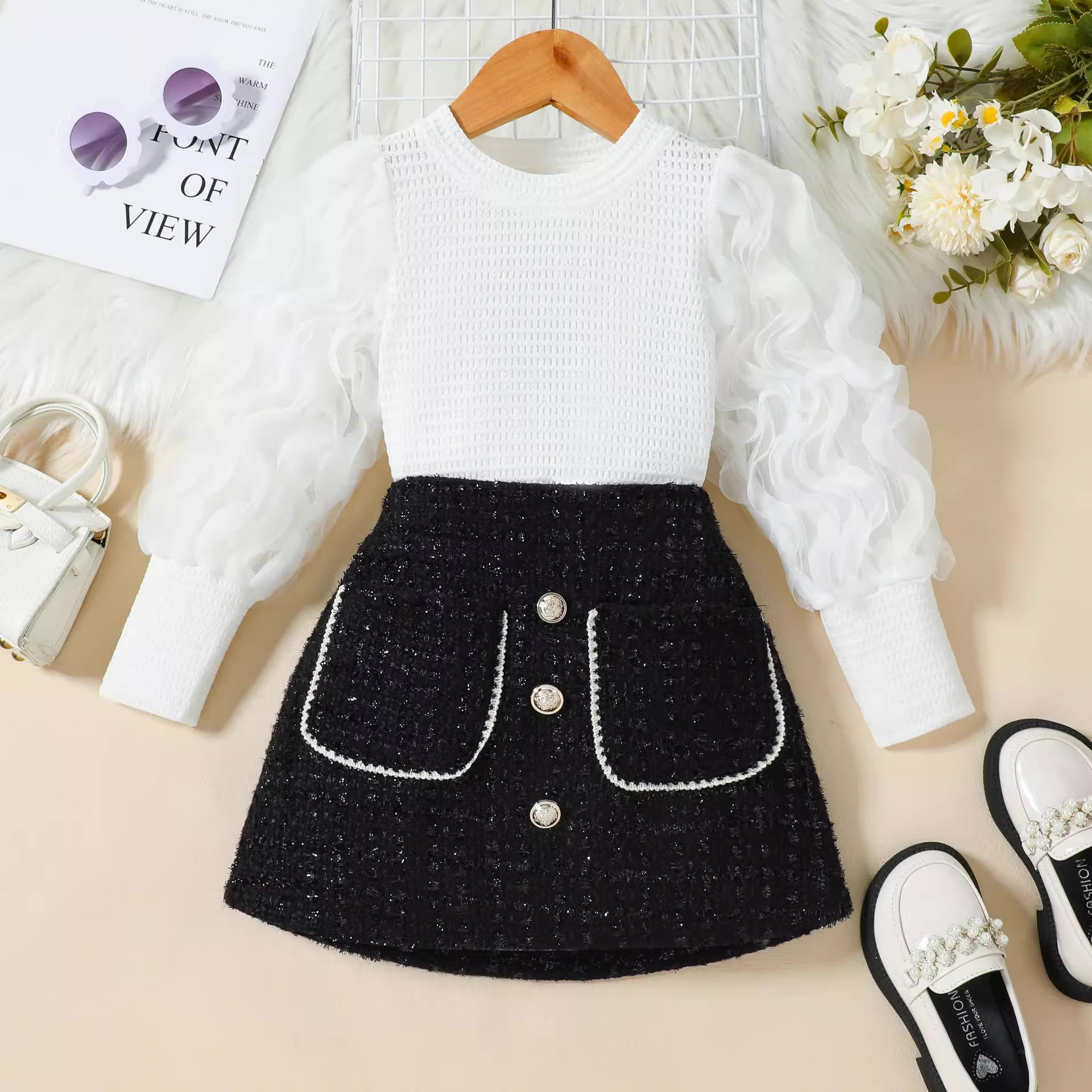 Compleu Negru 2 Piese Fetite Ariana - 2-3 ani - poza 1