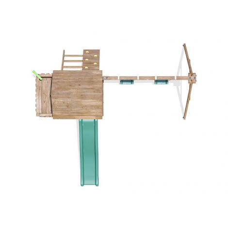 Complex de joaca BalconyFort ™ Double Swing, tobogan verde, Dunster House - poza 4