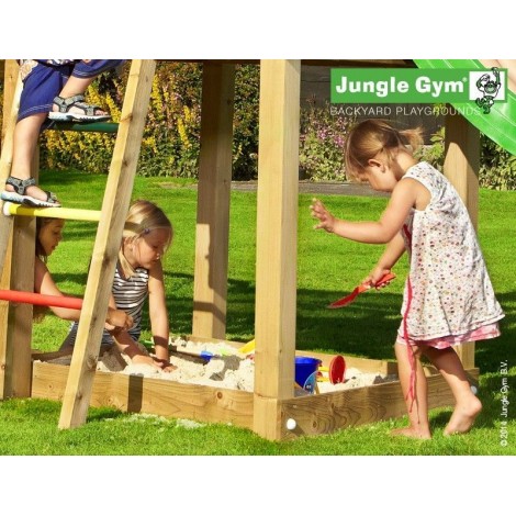 Complex de joaca din lemn Barn cu Bridge Jungle Gym - poza 5