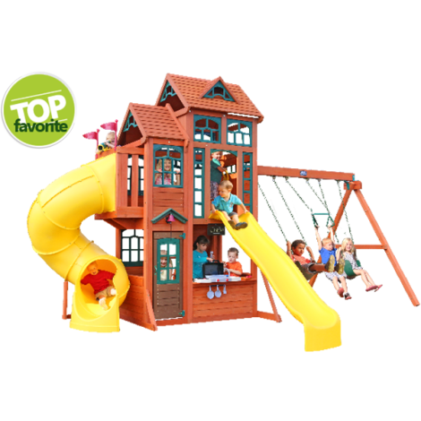Complex de joaca din lemn Canyon Ridge Kidkraft - poza 1