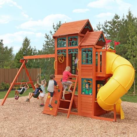 Complex de joaca din lemn Canyon Ridge Kidkraft - poza 3