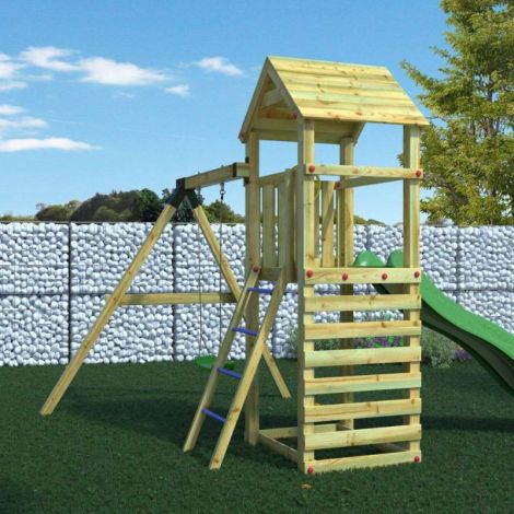 Complex de joaca din lemn Fungoo® Gaia T1S 04720PK (natur) - poza 2