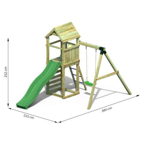Complex de joaca din lemn Fungoo® Gaia T1S 04720PK (natur) - poza 4
