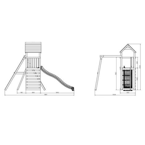 Complex de joaca din lemn Fungoo® Gaia T1S 04720PK (natur) - poza 5