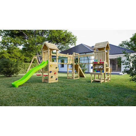 Complex de joaca din lemn Fungoo® Optimizer cu trei turnuri, poduri si leagane 08510PK - poza 5