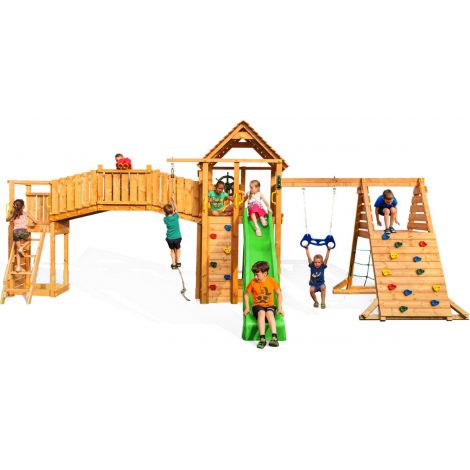 Complex de joaca din lemn pentru 19 copii Fungoo Fun Gym - poza 1