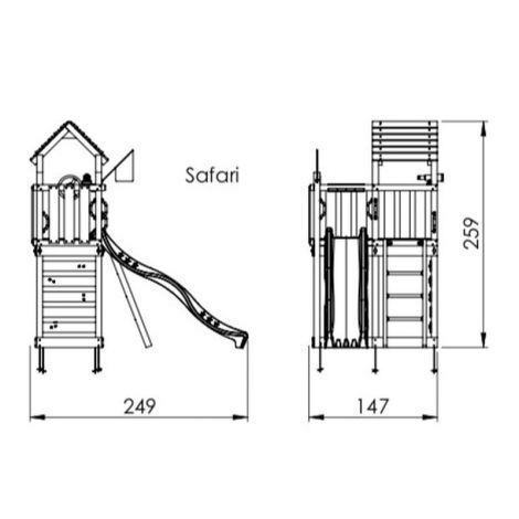Complex de joaca din lemn Safari - Jungle Gym - poza 3