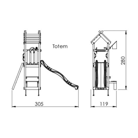 Complex de joaca din lemn Totem - Jungle Gym - poza 2